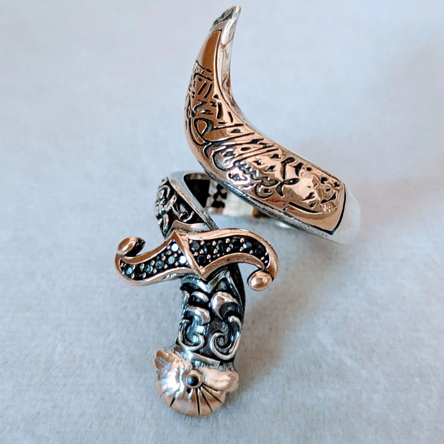 メンズ ハンドメイド リング 剣 ターバン 925 silver