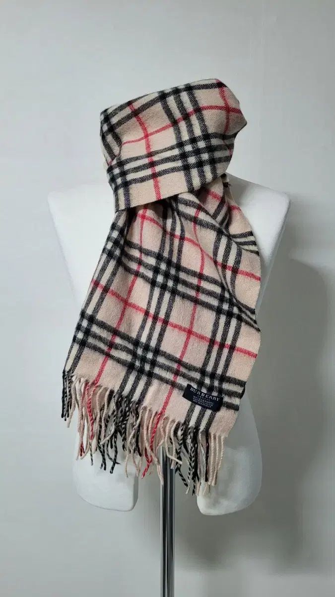 バーバリー 90 s ライトベージュ カシミア チェック マフラー