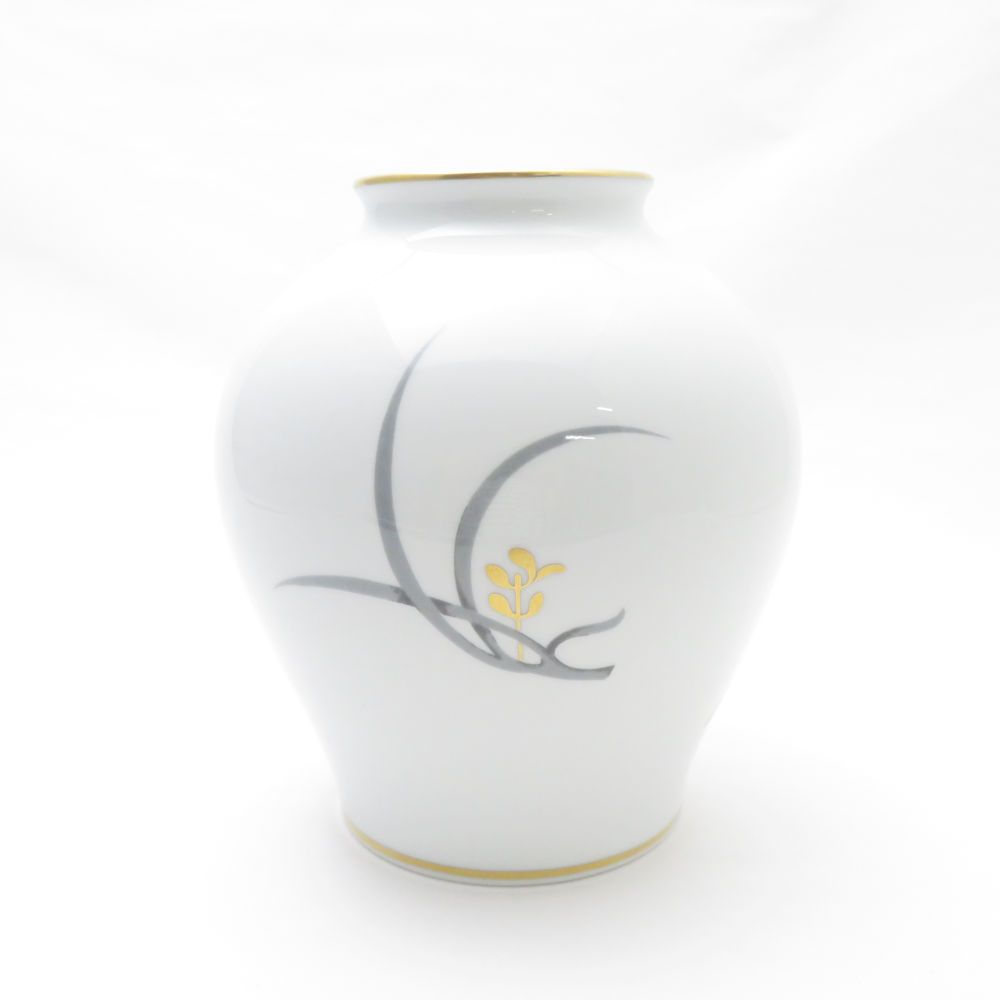 希少・美品】大倉陶園 OKURA 金彩薔薇 女神 フラワーベース