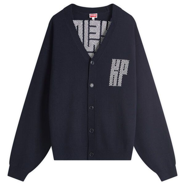 ケンゾー メンズ アウター カーディガン Kenzo Kamon Cardigan Blue Black ブラック