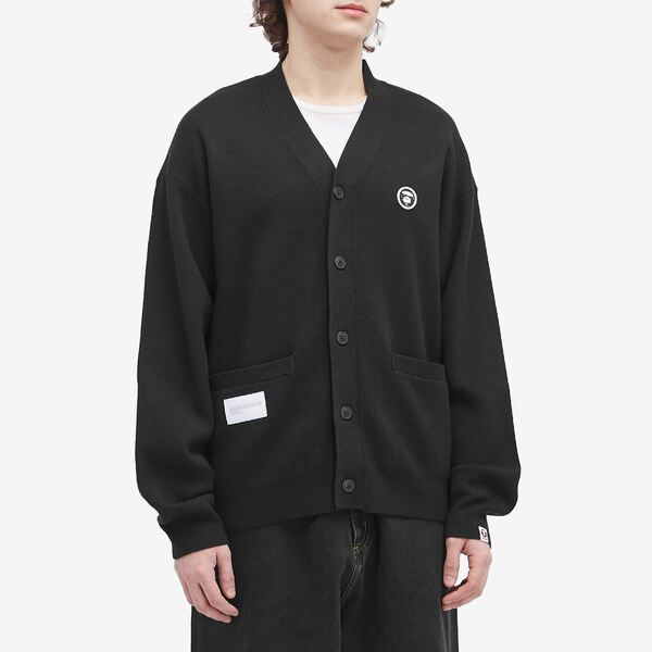 ベイシング エイプ メンズ アウター カーディガン ニット AAPE by A Bathing Ape Now Camo Badge Knit Cardigan Black ブラック