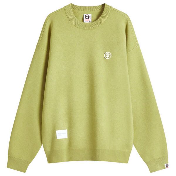 ベイシング エイプ メンズ アウター ニット セーター AAPE by A Bathing Ape Now Camo Badge Knit Sweater Light Green グリーン