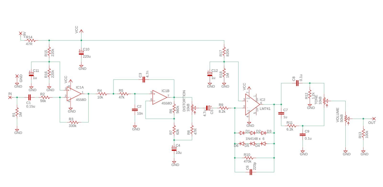 DIP Fuzz オペアンプ期Big Muff系ファズ AL STANDARD