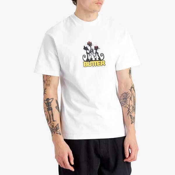 バターグッズ メンズ トップス Tシャツ Butter Goods Cats TShirt White ホワイト