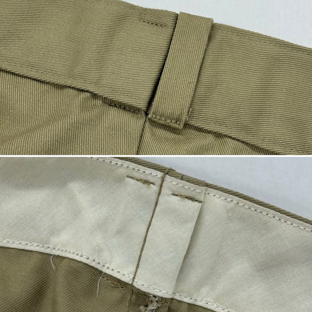 USA製ディッキーズワークパンツw48ベージュカーキ古着TALONタロンジッパー 古着 80s USA製 Dickies 874 コットンツイル ワーク チノ パンツ