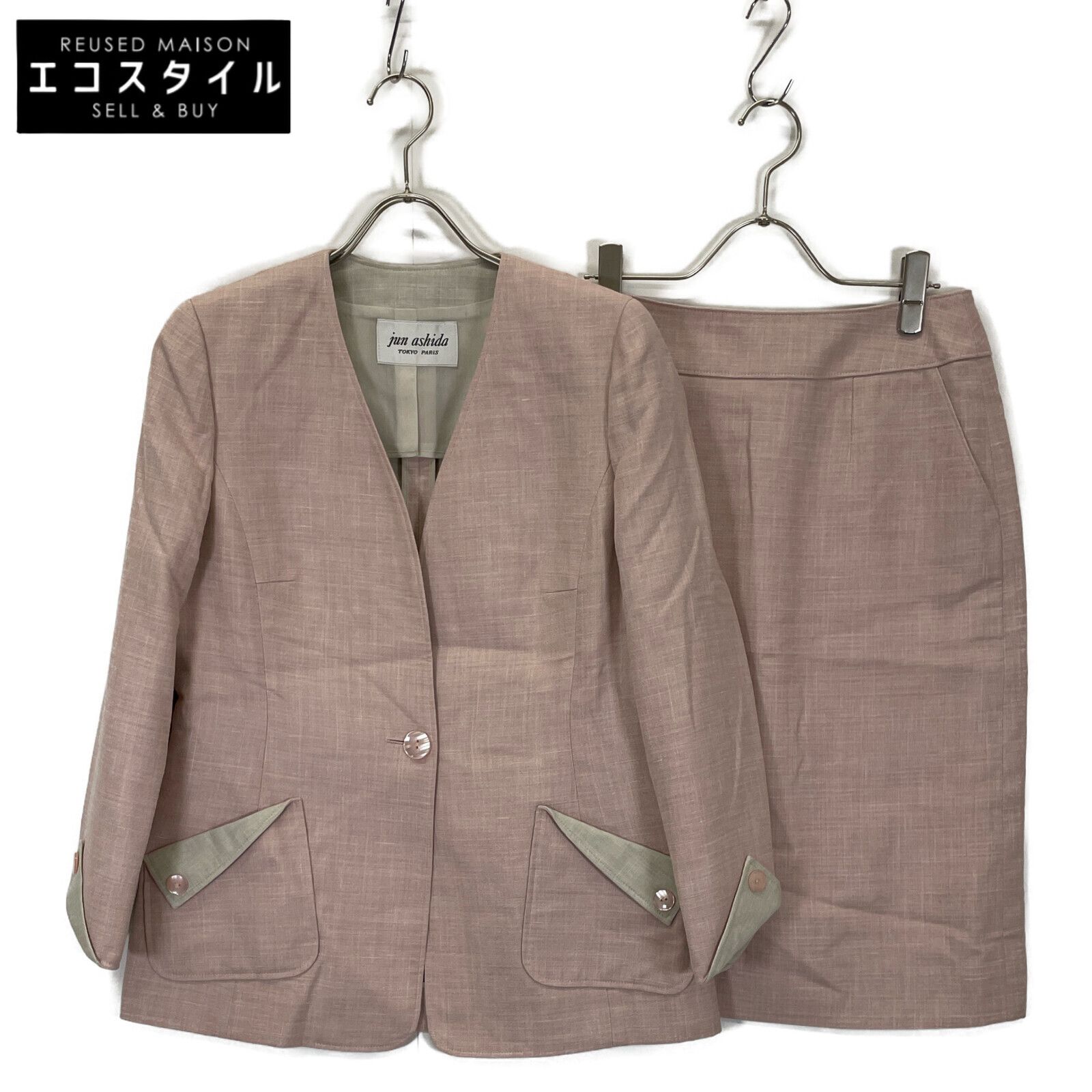 jun ashida ジュンアシダ ピンク ウール混 スカート 5108 ジャケット