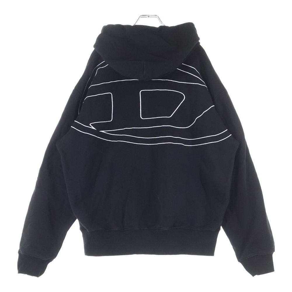 DIESEL ディーゼル フロントスモールロゴ プルオーバースウェットパーカー ブラック