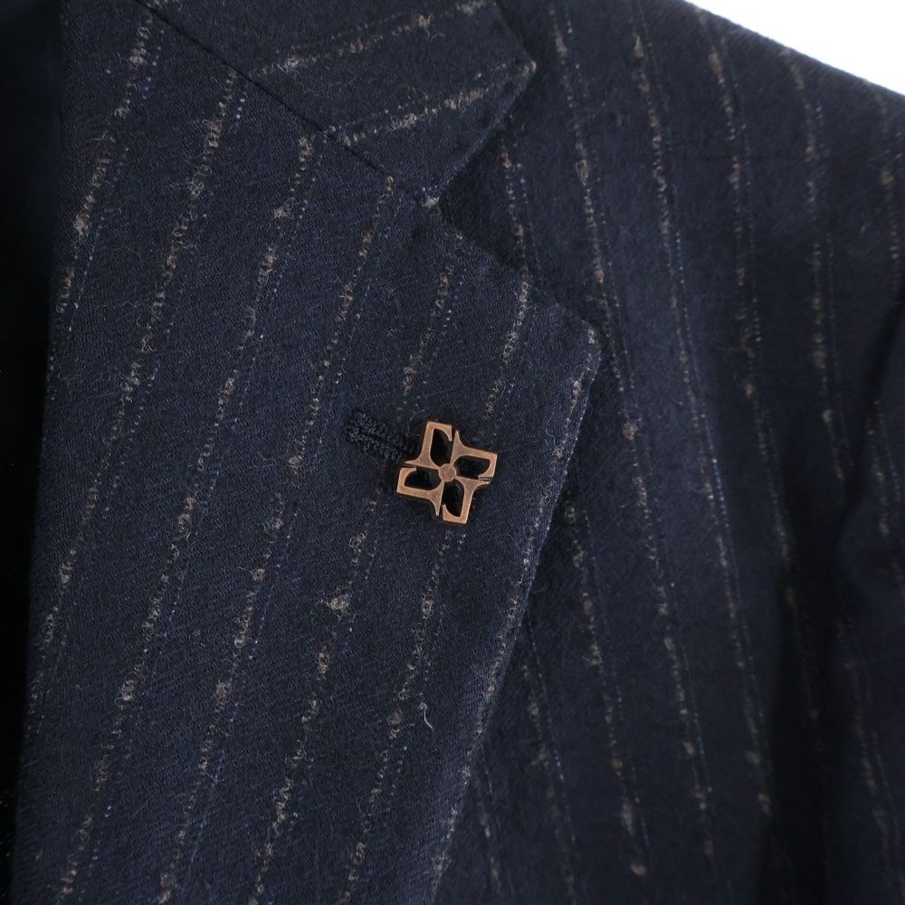 TAGLIATORE (タリアトーレ) ストライプ総柄 ラペルピン ウール 2B