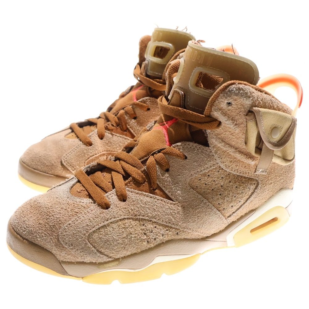 NIKE ナイキ TRAVIS SCOTT AIR JORDAN 6 RETRO SP BRITISH KAHKI DH 0690 200 トラヴィススコット エアジョーダン6 レトロ ハイカットスニーカー ベージュ US 8 26 cm