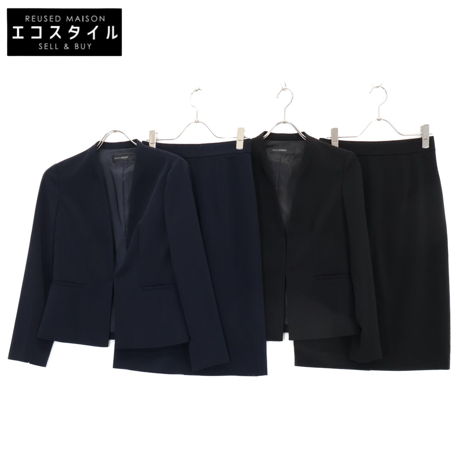 ノーリーズ ソフィ セットアップスーツ NOLLEY'S sophi ノーリーズソフィー ネイビー ブラック スーツ