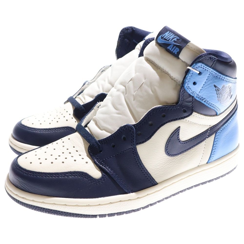 NIKE ナイキ AIR JORDAN 1 RETRO HIGH OG BLUE エアジョーダン1 レトロ オブシディアン ハイカットスニーカー ブルー ホワイト US 8 5 26 cm 555088 140
