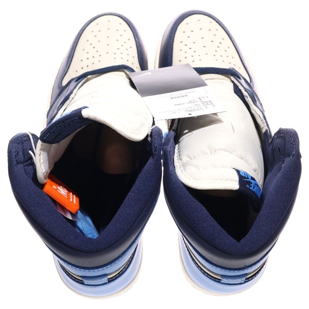  NIKE ナイキ AIR JORDAN 1 RETRO HIGH OG BLUE エアジョーダン1 レトロ オブシディアン ハイカットスニーカー ブルー ホワイト US 8 5 26 cm 555088 140 スニーカー 靴