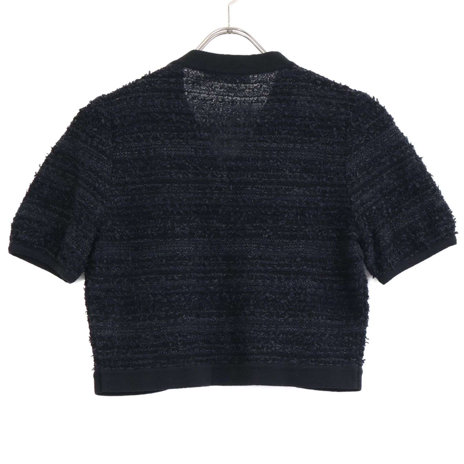 Rene ルネ ﾌﾞﾗｯｸ ﾘﾈﾝｺｯﾄﾝ混 6222520 ﾊﾟｰﾙﾎﾞﾀﾝ ﾂｲｰﾄﾞﾎﾞﾚﾛ ｶｰﾃﾞｨｶﾞﾝ 36