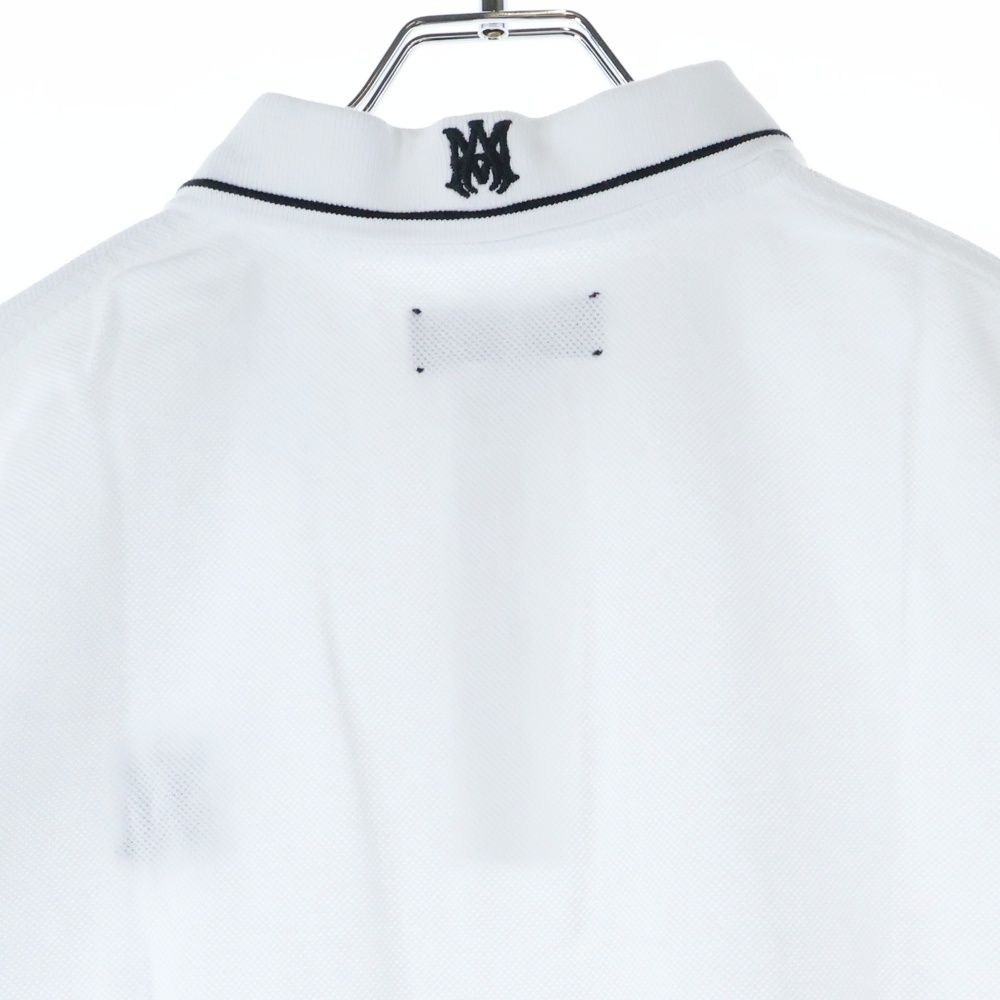AMIRI (アミリ) ロゴ刺繍 鹿の子 半袖ポロシャツ ホワイト - メルカリ