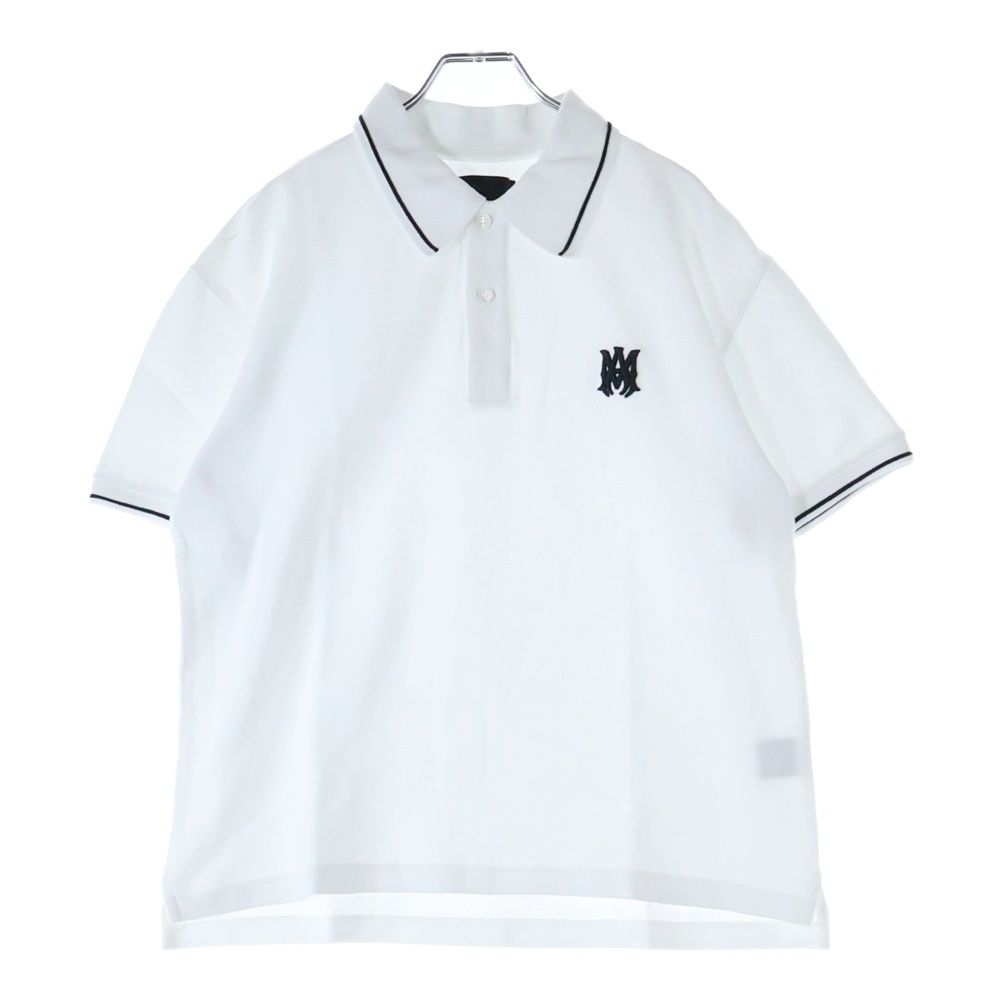 AMIRI (アミリ) ロゴ刺繍 鹿の子 半袖ポロシャツ ホワイト - メルカリ