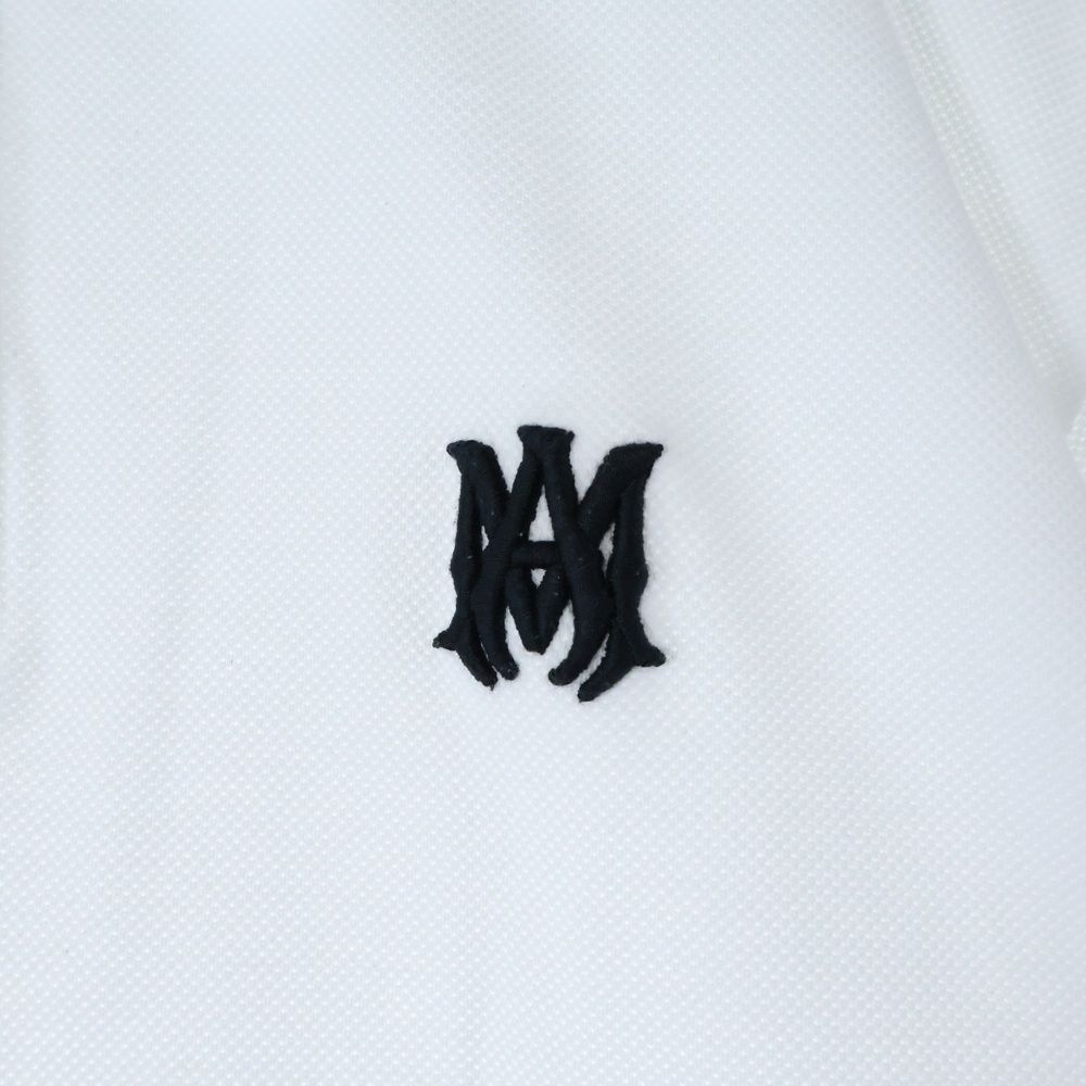 AMIRI (アミリ) ロゴ刺繍 鹿の子 半袖ポロシャツ ホワイト - メルカリ