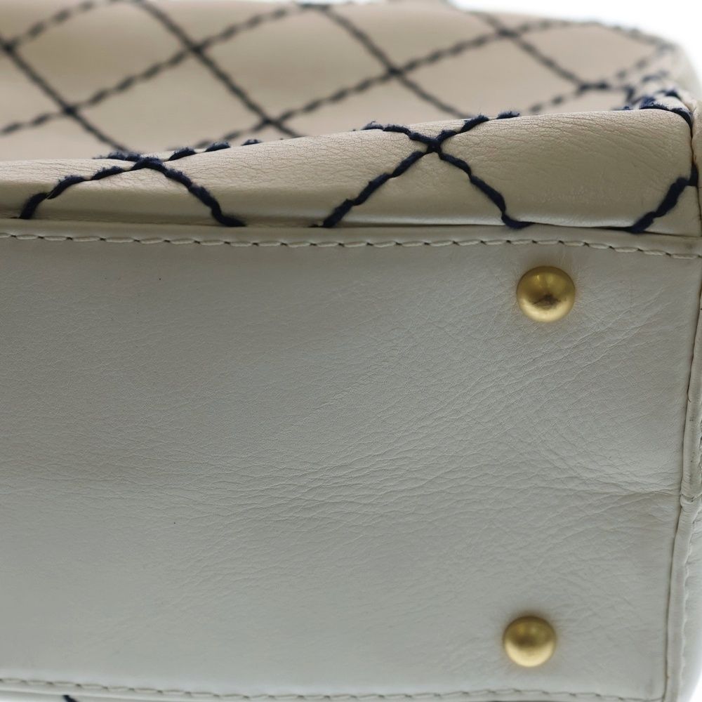 CHANEL (シャネル) ハンドバッグ ワイルドステッチ ホワイト