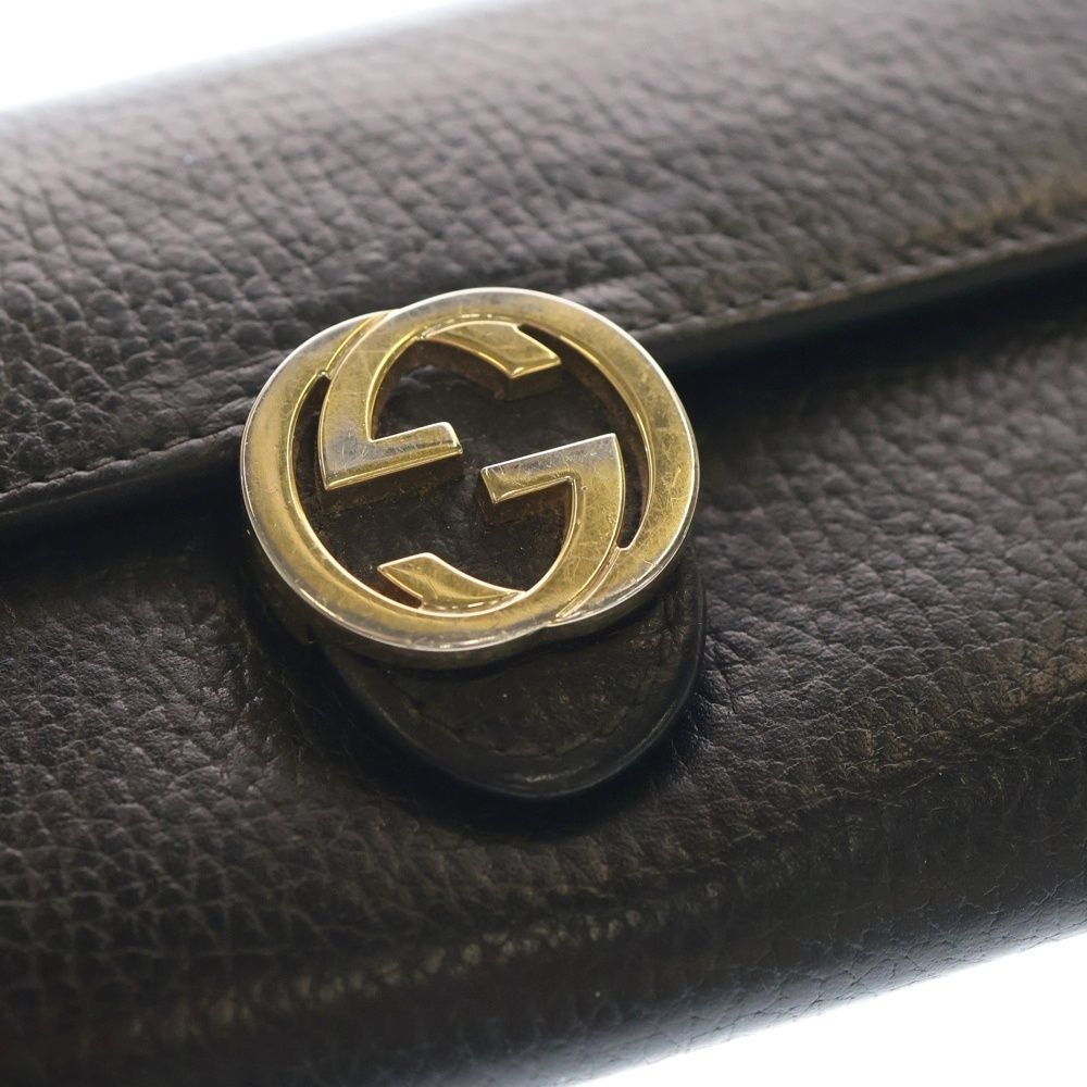 GUCCI (グッチ) インターロッキングG レザーロングウォレット 二つ折り