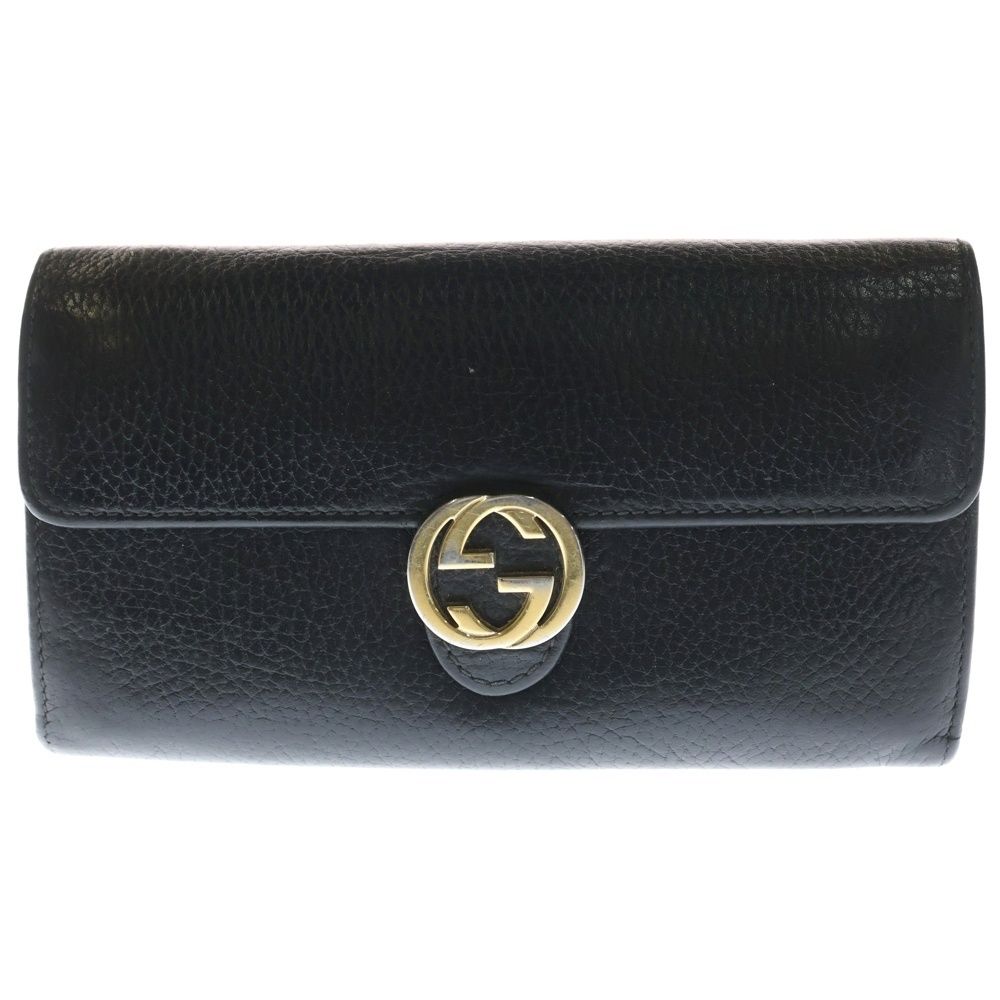 GUCCI (グッチ) インターロッキングG レザーロングウォレット 二つ折り