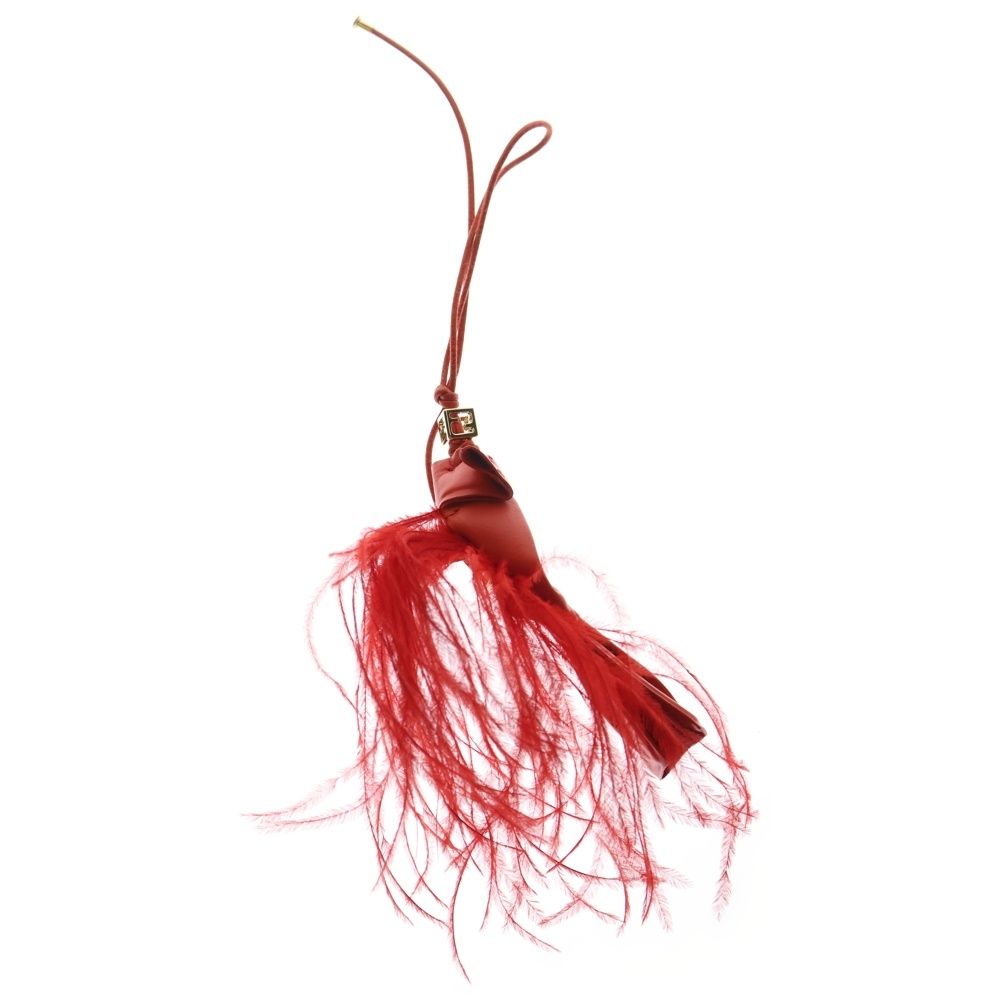 FENDI フェンディ Origami Fish オリガミ フィッシュ チャーム レッド