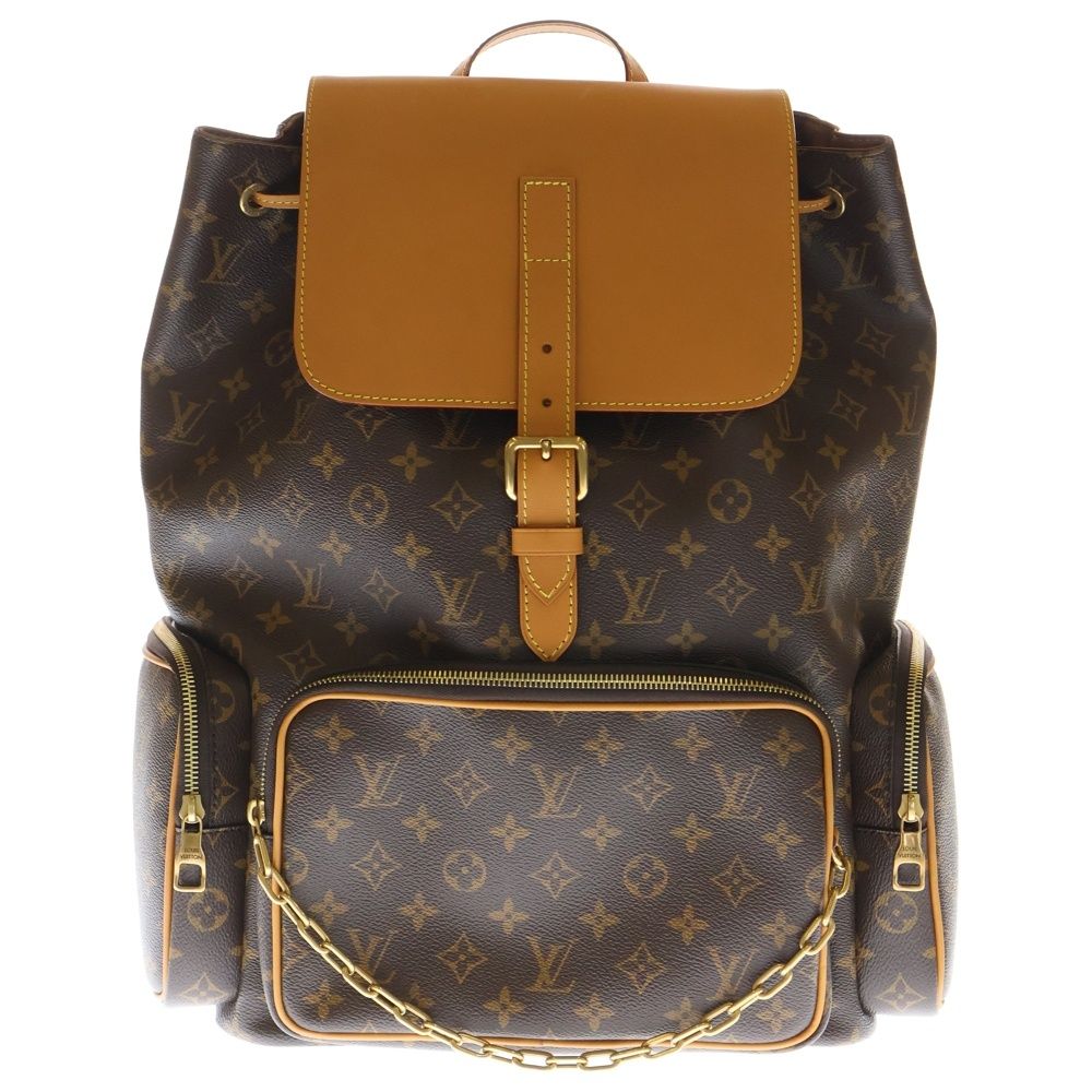 LOUIS VUITTON ルイヴィトン モノグラム トリオ バックパック リュックサック ブラウン レザー PVC M 44658 ゴールド金具