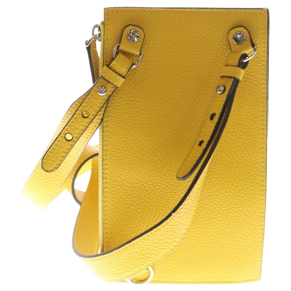 FENDI (フェンディ) スマホホルダー レザーショルダーポーチ イエロー