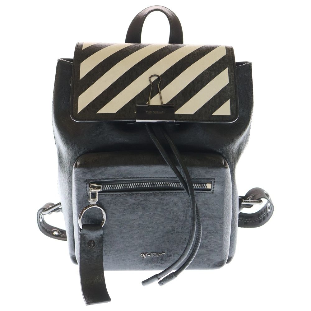 OFF WHITE オフホワイト SMALL DIAGONAL BACKPACK スモール ダイアゴナル レザー バックパック リュック ブラック ホワイト