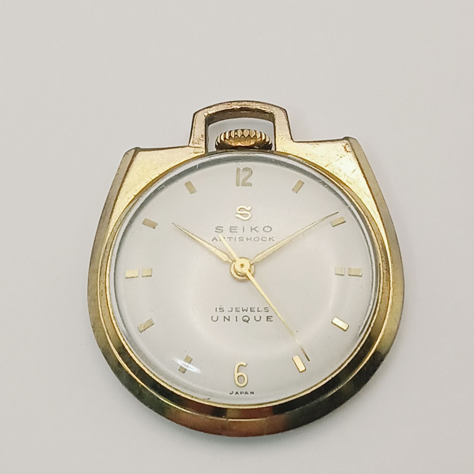 0103 6 SEIKO UNIQUE セイコー ユニーク 精工舎 懐中時計 手巻き ゴールド色 裏蓋無し 現状 不動