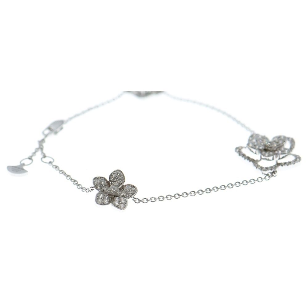 750 K18WG フラワー　ブレスレット 750 K18WG フラワー ブレスレット 花/フラワー ダイヤモンド(ピンク