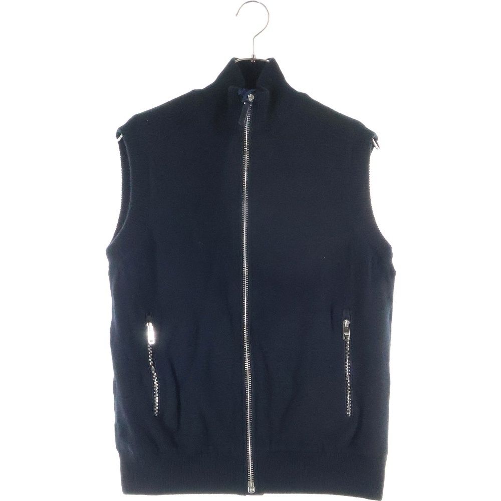 PRADA (プラダ) カシミア 裏ボア ジップアップベスト ブラック UMT345