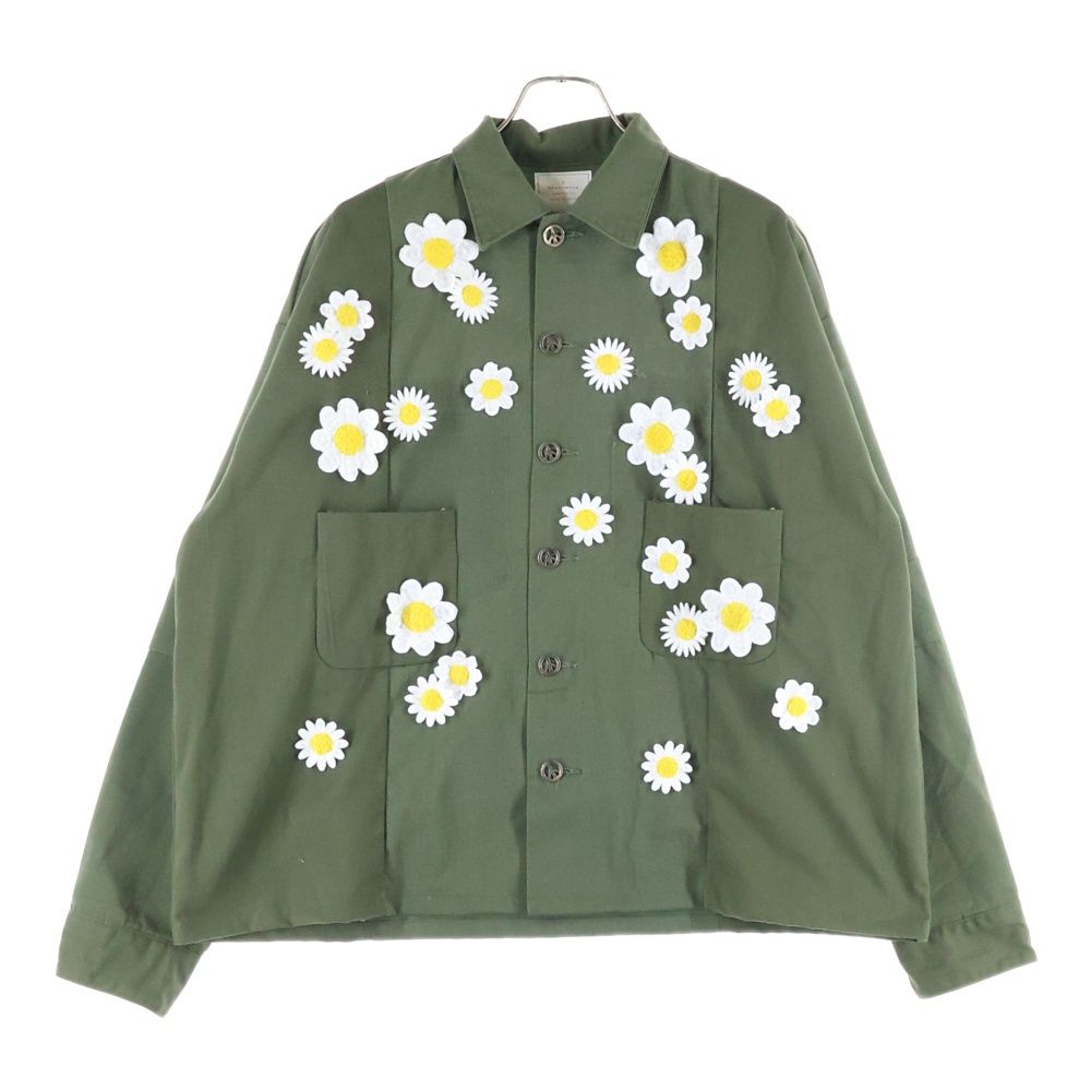 READY MADE レディメイド 24 AW UTILITY SHIRT フラワー装飾ロングスリーブシャツ RE CO KH 00 257 カーキ