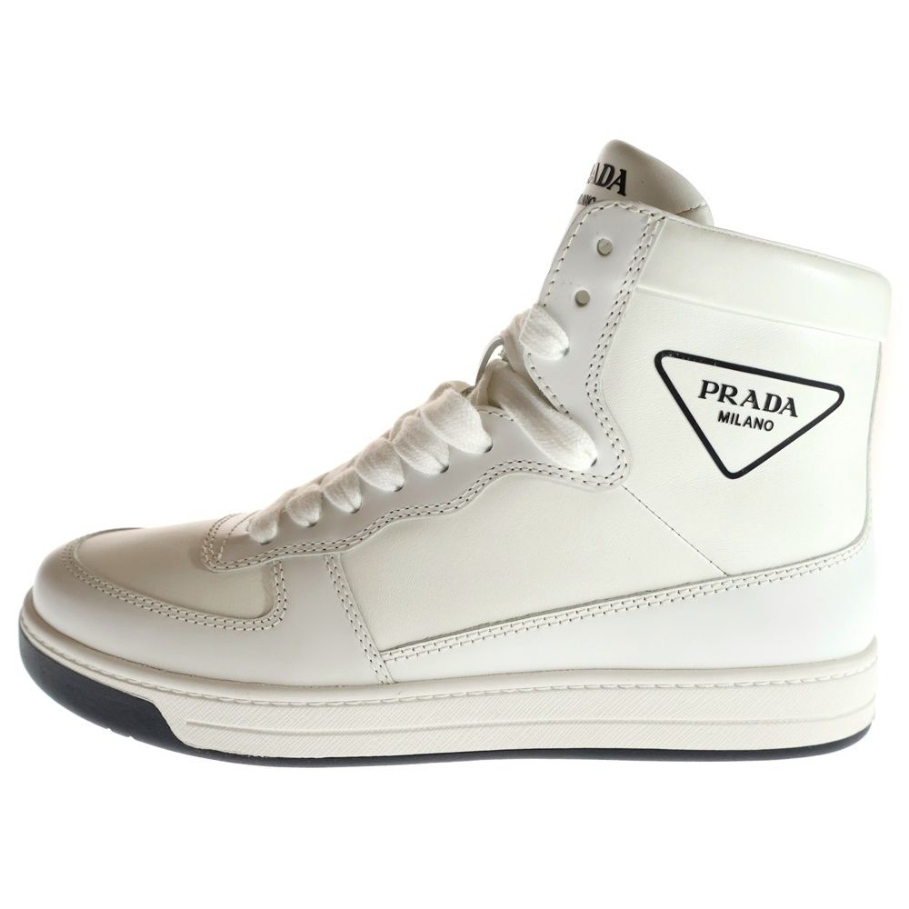 PRADA (プラダ) トライアングルロゴ レザー レースアップ ハイカット
