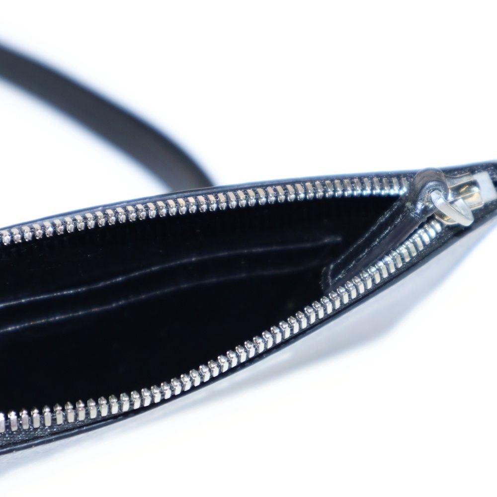  バレンシアガ ロゴフラグメントケース バッグチャーム ポーチ 小物入れ ブラック レザー 616015 シルバー金具 その他 その他