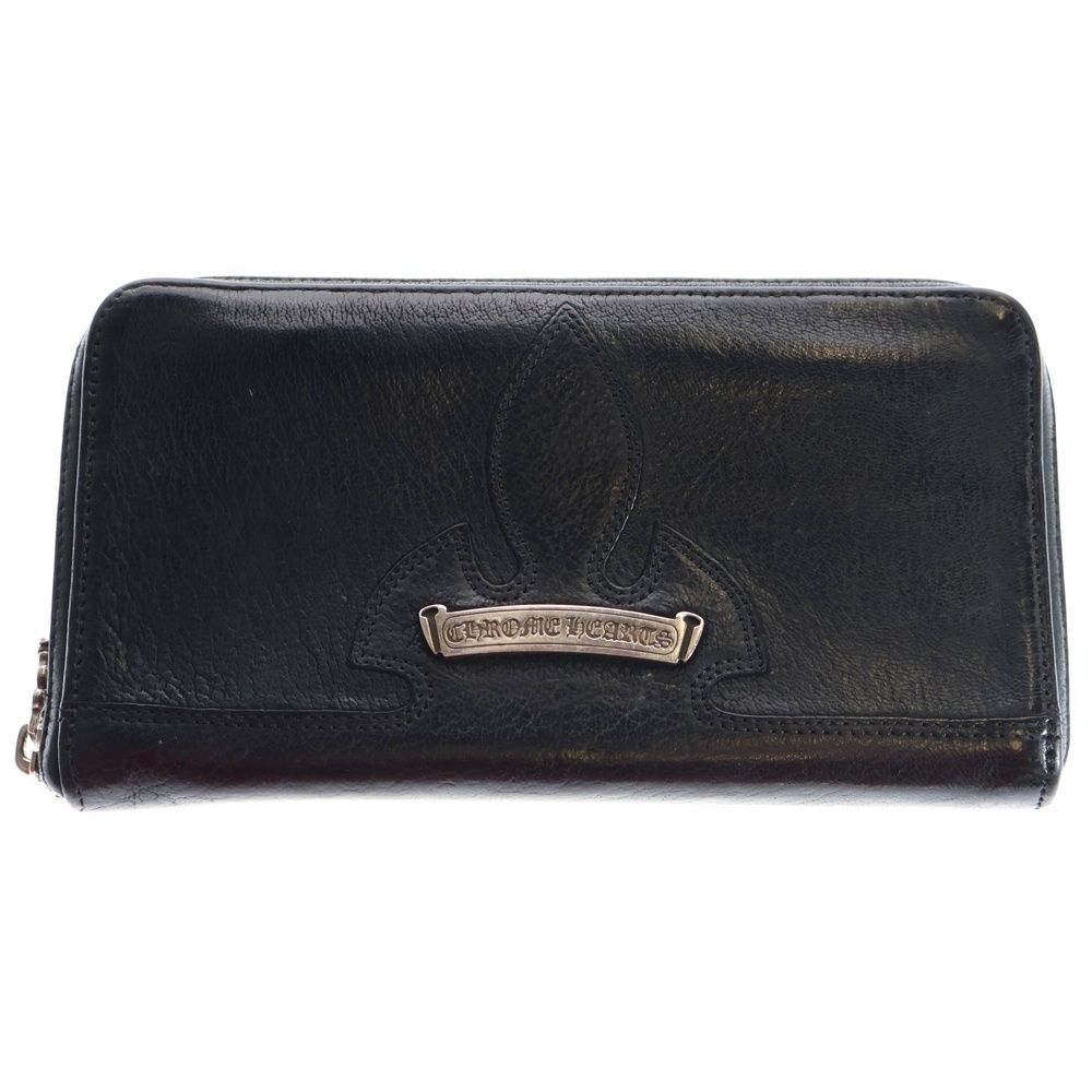 CHROME HEARTS クロムハーツ REC F ZIP シングルフ ニー ラウンドジップ ロングウォレット 長財布 ブラック