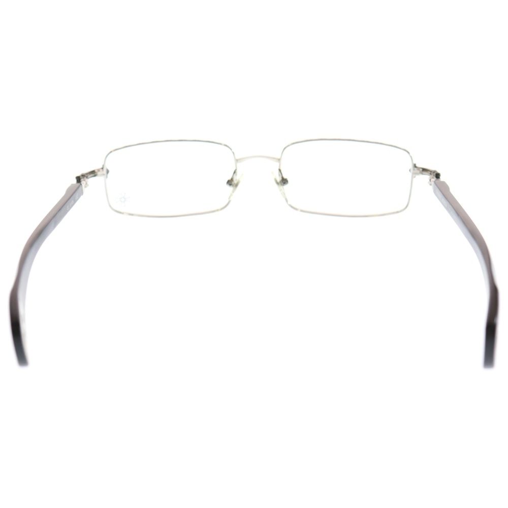 CHROME HEARTS クロムハーツ AXE ANTIQUE SILVER EBONY WOOD CHクロス スクエアフレーム エボ二ウッド 眼鏡 ブラウン シルバー