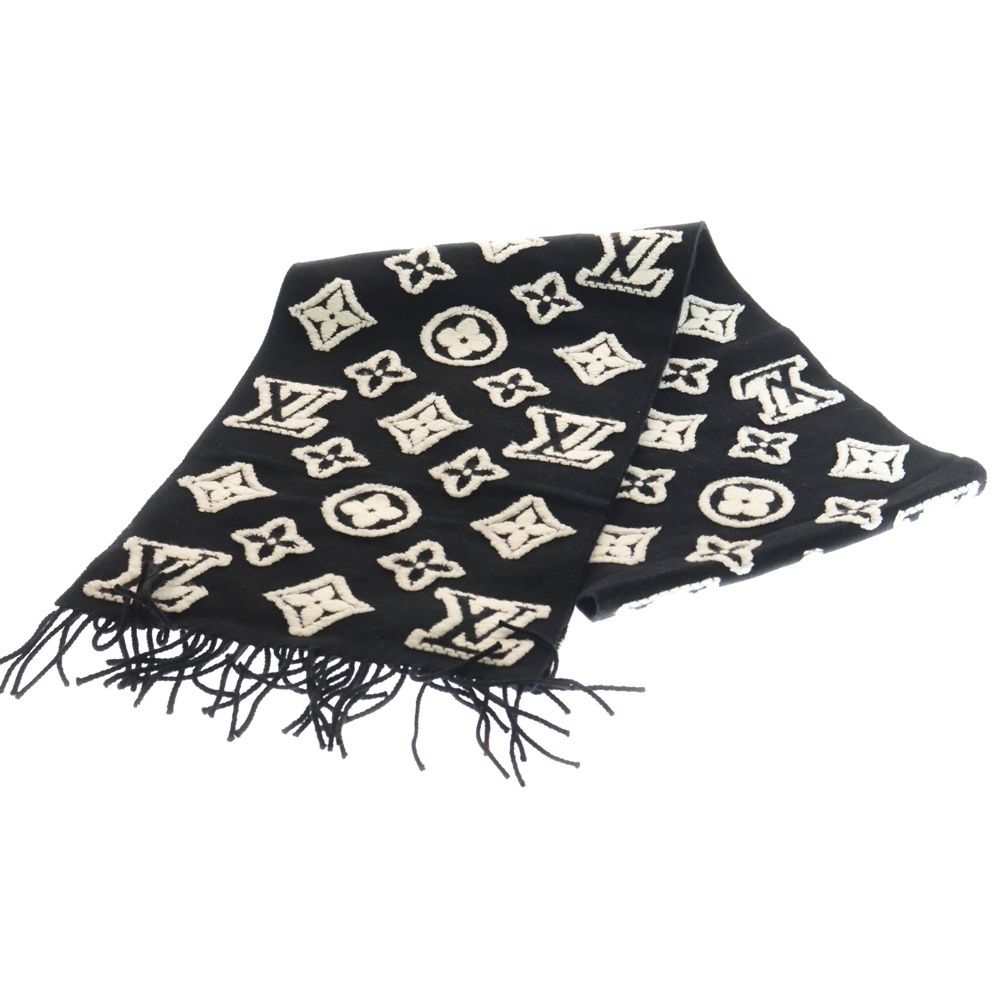 LOUIS VUITTON (ルイヴィトン) マフラー・LV 3D ブラック×ホワイト