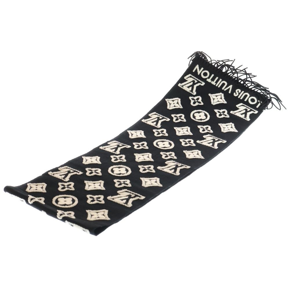 LOUIS VUITTON (ルイヴィトン) マフラー・LV 3D ブラック×ホワイト