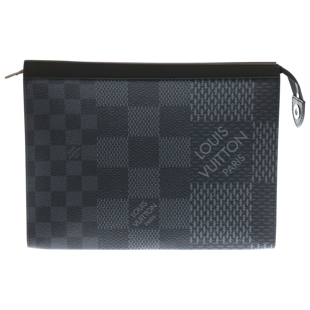 LOUIS VUITTON ルイヴィトン ダミエ グラフィット ポシェット ヴォワヤージュMM クラッチバッグ セカンドバッグ ブラック レザー PVC N 60444 シルバー金具