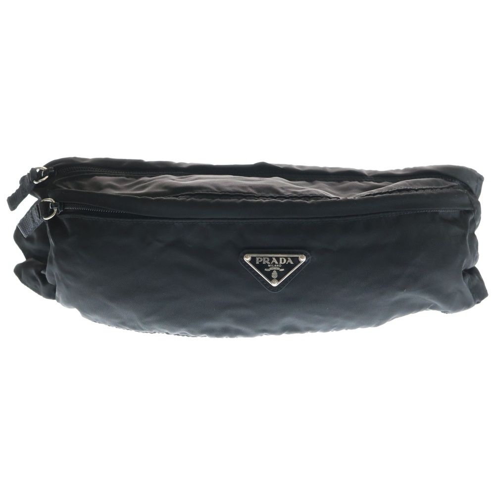 PRADA プラダ ウエストバッグ ボディバッグ ショルダーバッグ ブラック ナイロン シルバー金具