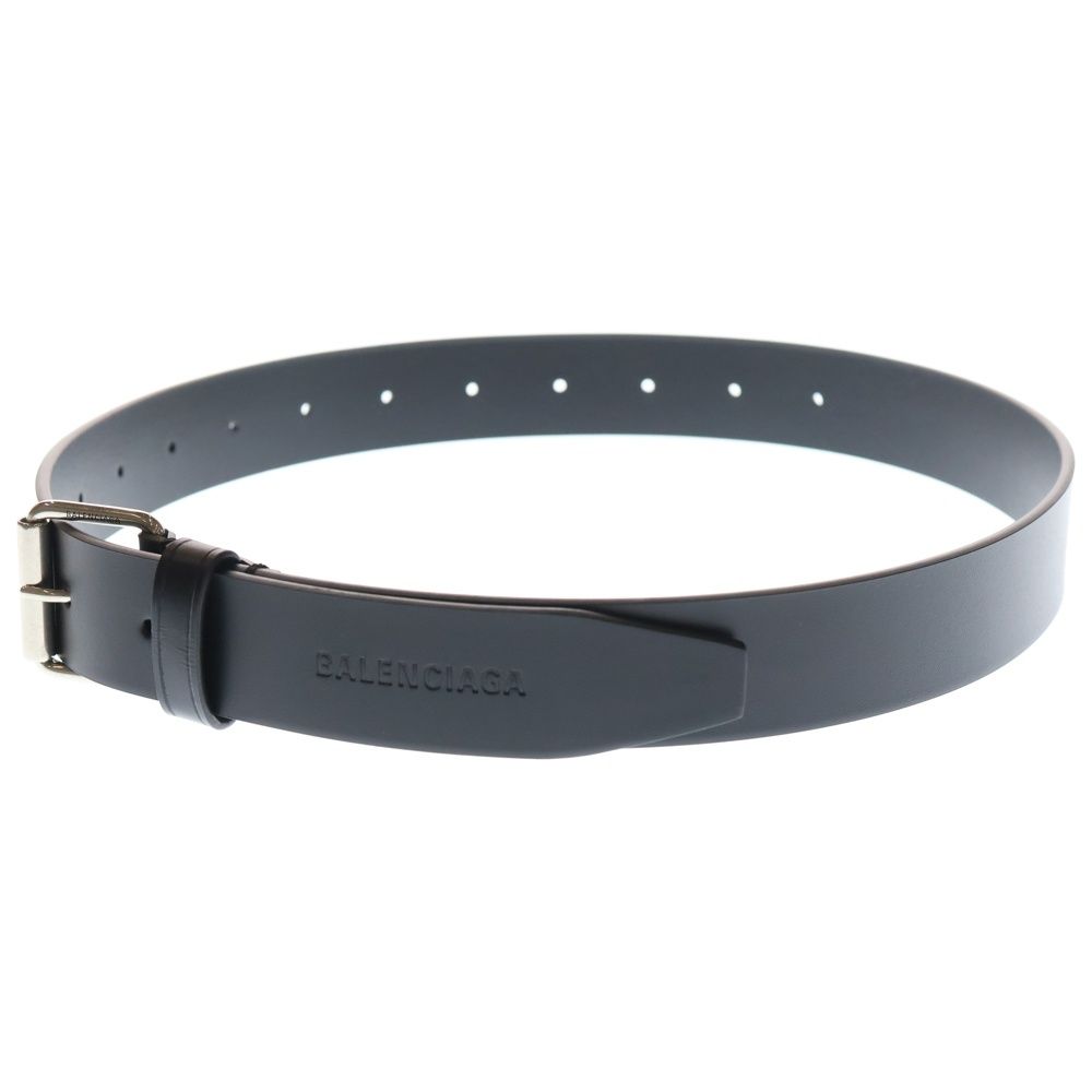 バレンシアガ ウエストレザーベルト ブラック レザー 674890 シルバー金具