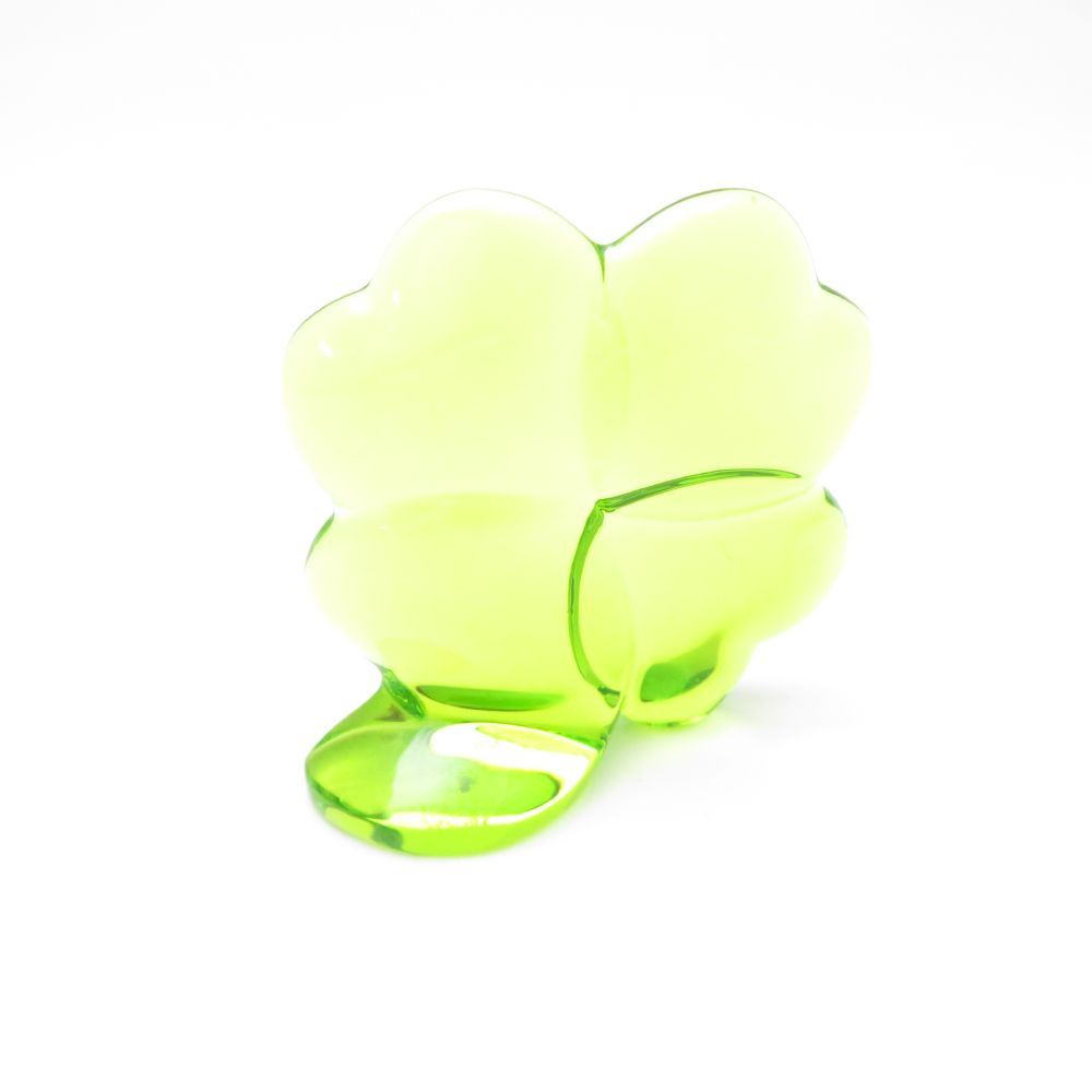 美品 Baccarat バカラ ペーパーウェイト クリスタル 置き物 クローバー