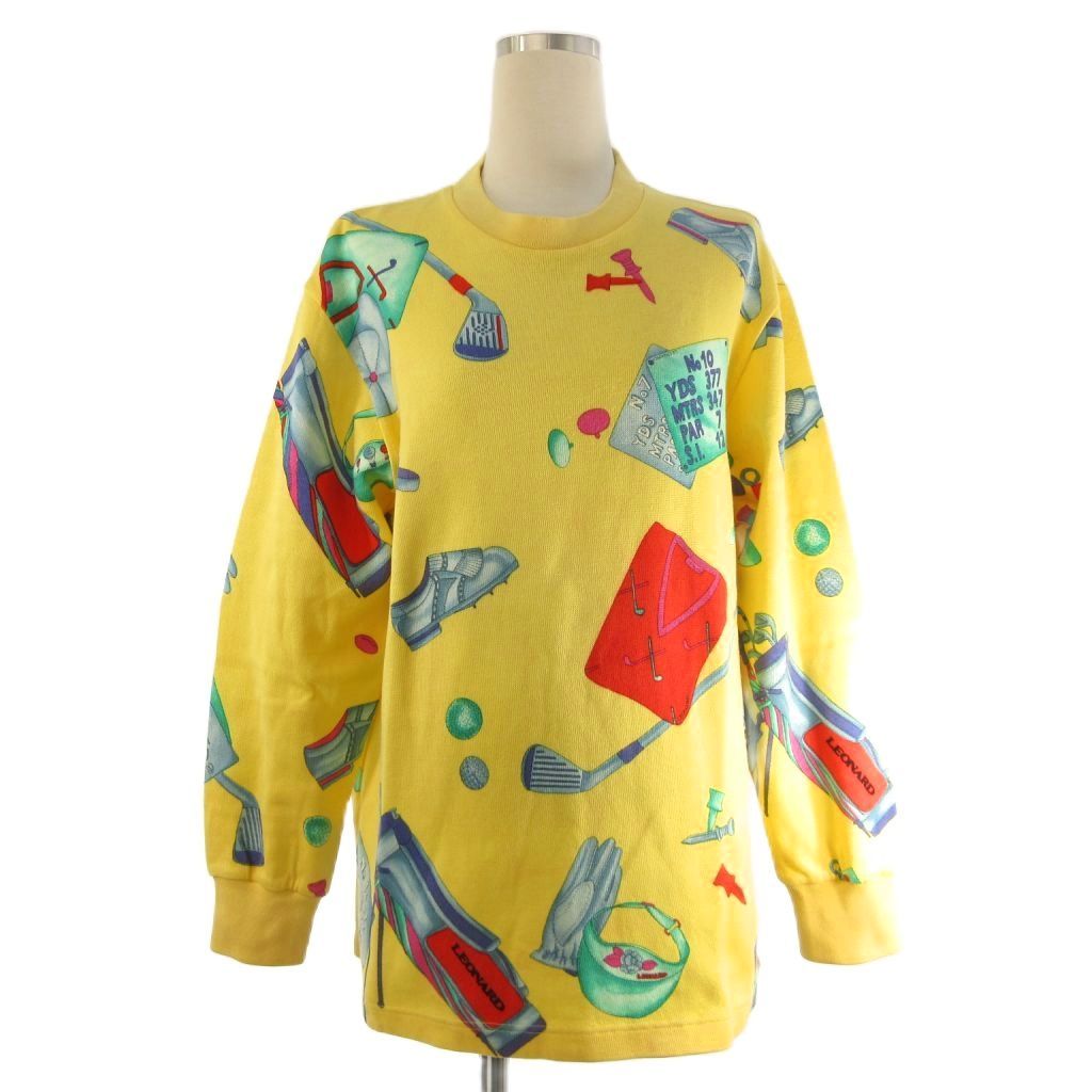すーちゃん✨LEONARD レオナールスポーツ☆総柄スウェット　38 レオナールスポーツ LEONARD SPORT ニット カットソー トレーナー