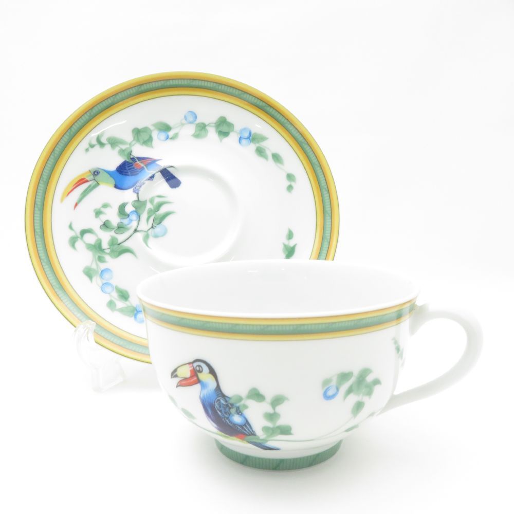 美品 HERMES エルメス Toucans トゥカン ティーカップ＆ソーサー