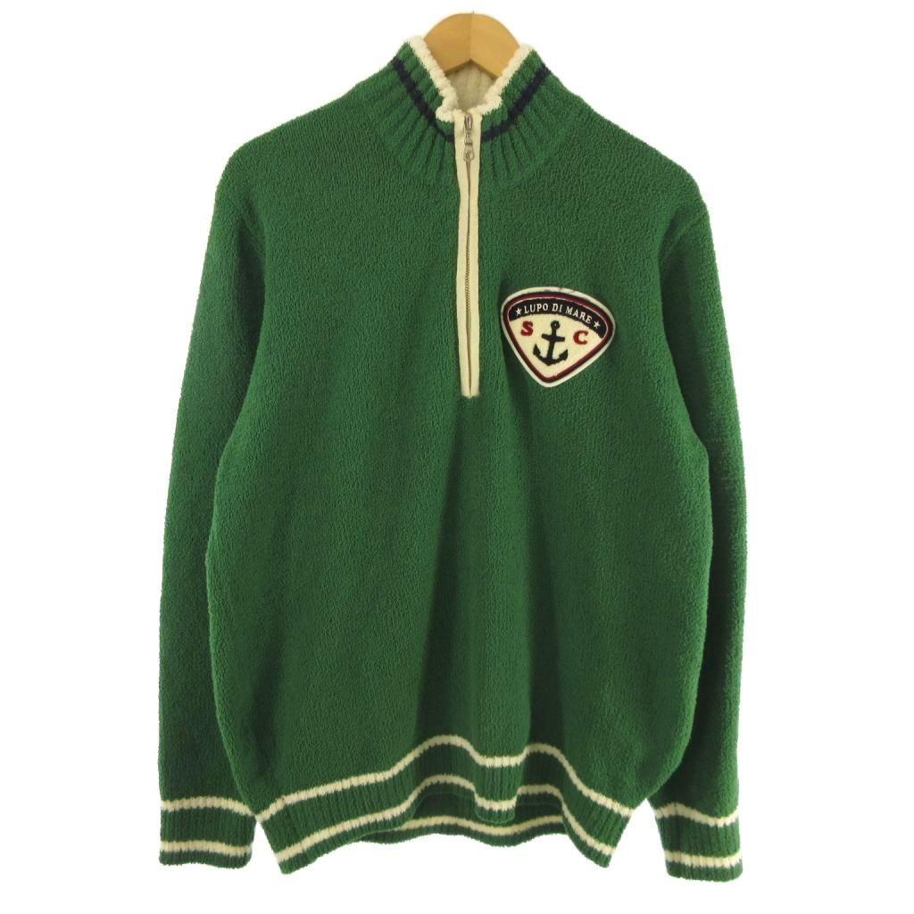 シナコバ SINA COVA ハーフジップニット セーター パイル ワッペン