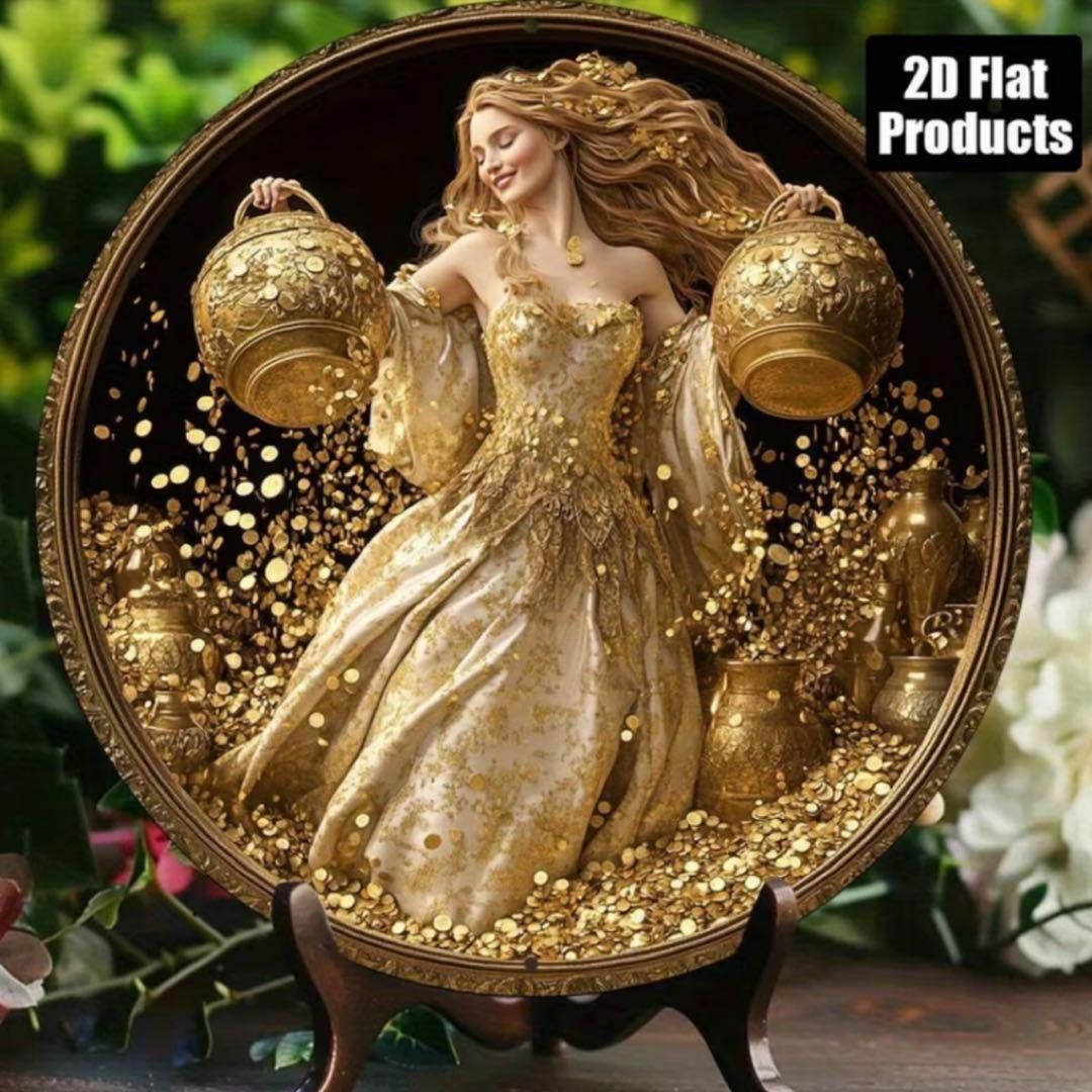 ウェルカムボード ウォールアート ゴールドの女神 2Dフラット ガーデン