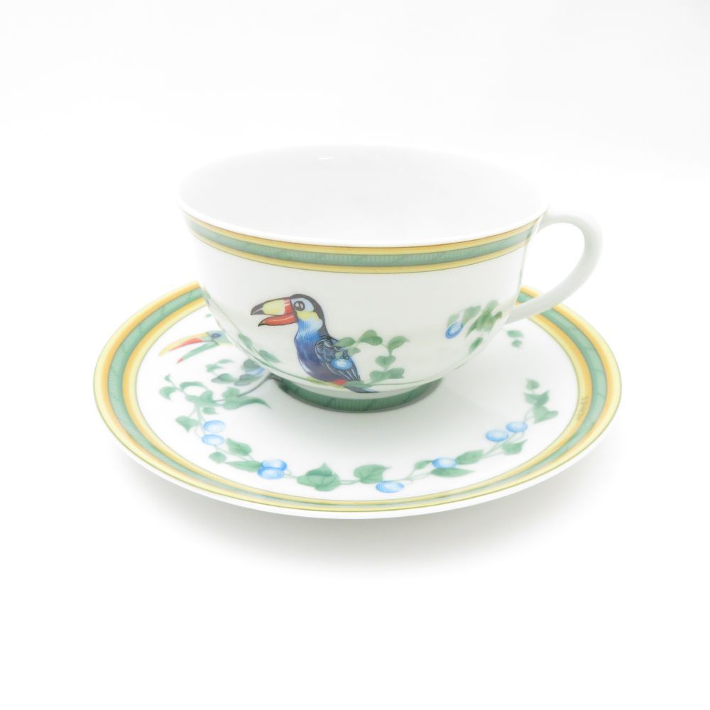 美品 HERMES エルメス Toucans トゥカン ティーカップ＆ソーサー 