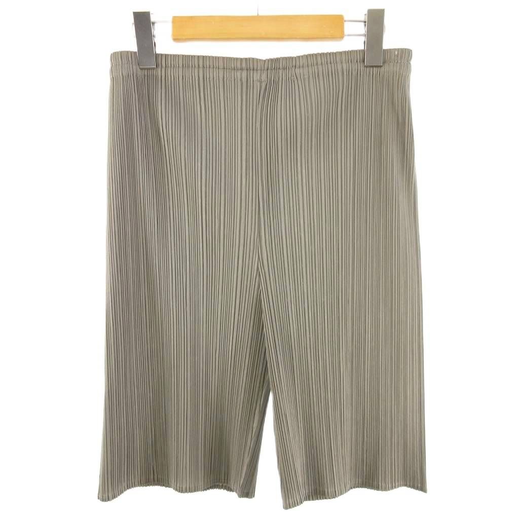 プリーツプリーズ PLEATS PLEASE イージー ハーフパンツ ショート プリーツ 灰色 グレー 4 大きいサイズ ECT