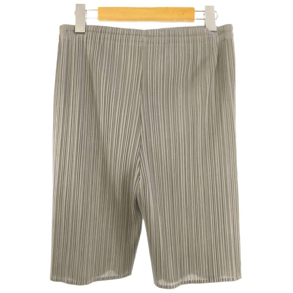 プリーツプリーズ PLEATS PLEASE イージー ハーフパンツ ショート プリーツ 灰色 グレー 4 大きいサイズ ECT