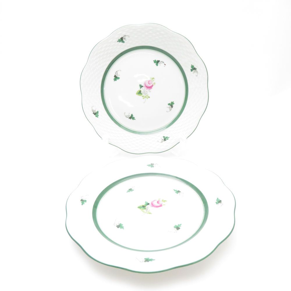 美品 Herend ヘレンド ウィーンの薔薇 VRH 517 中皿 2枚 ペア 19cm