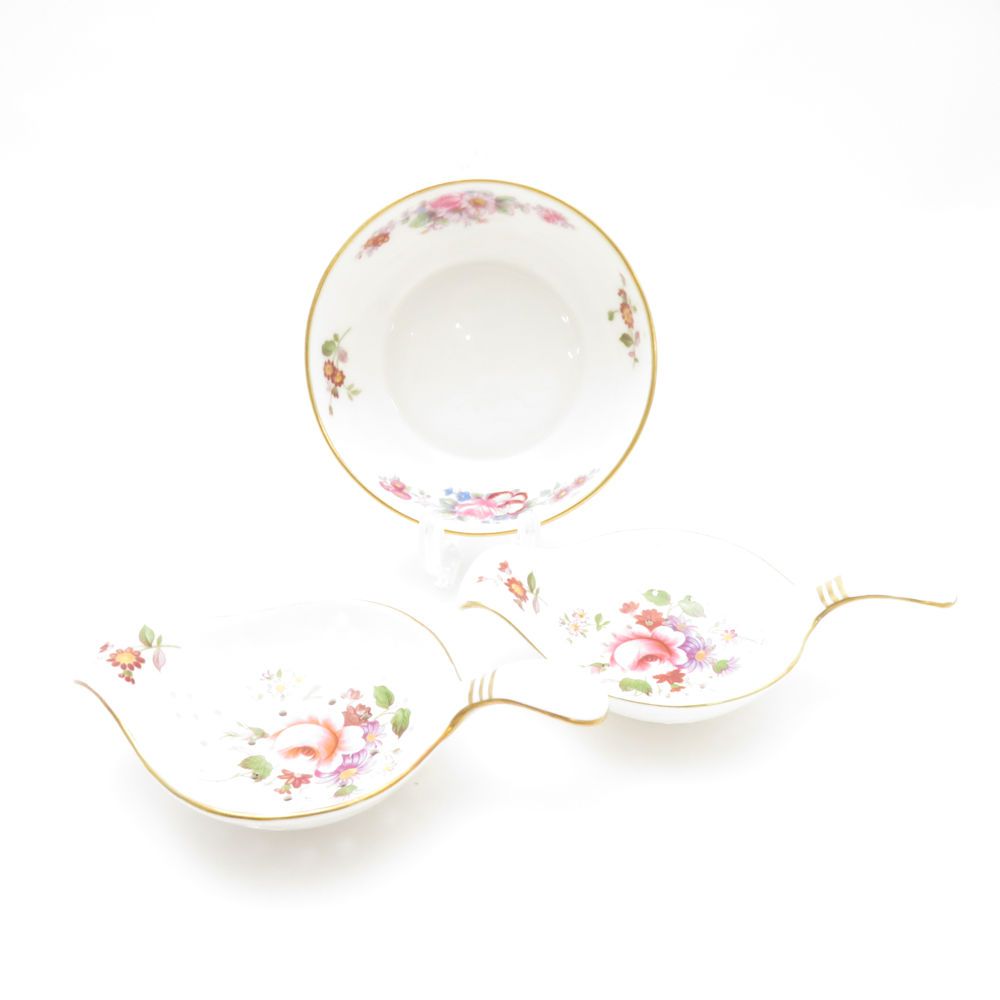 美品 Royal Crown Derby ロイヤルクラウンダービー ダービーポジー ティーストレーナー 3点 セット 茶こし 金彩 フラワー 花柄 英国 SU12522K1